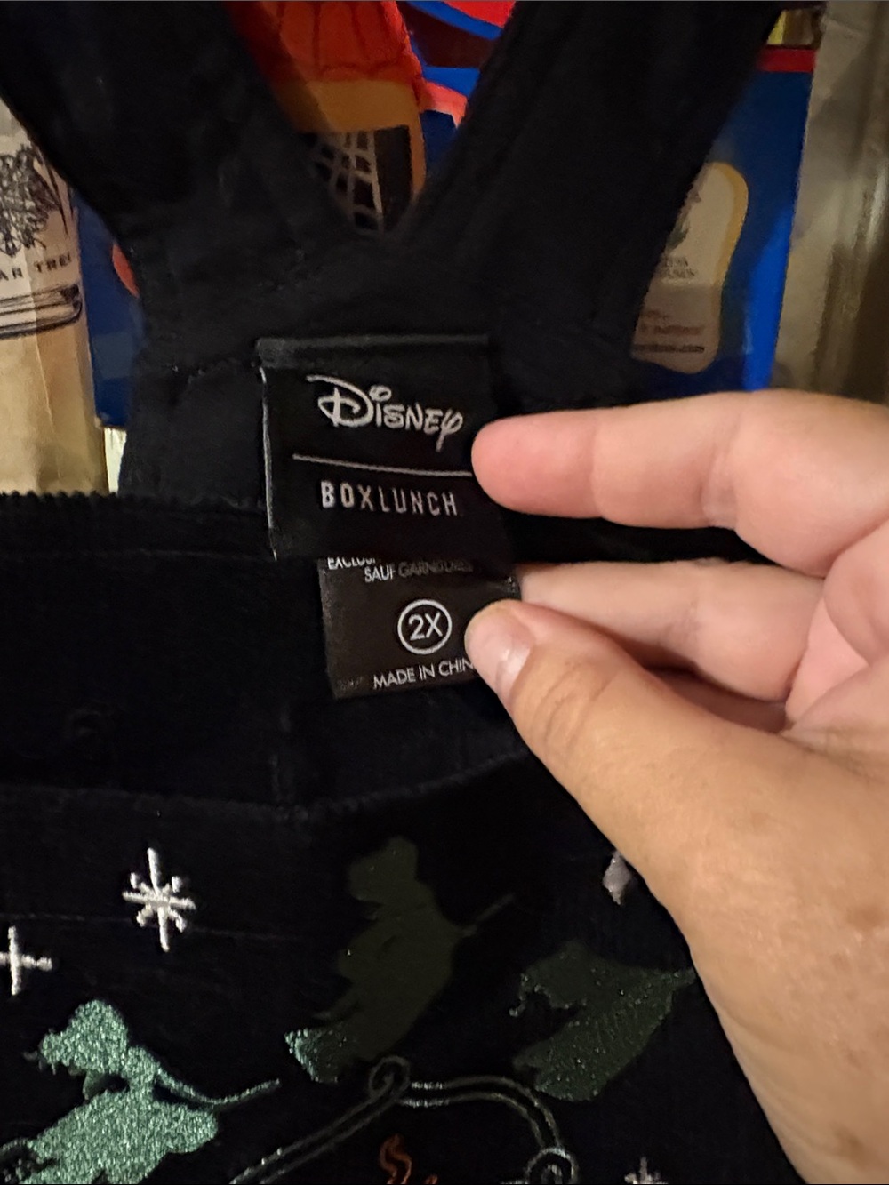 Disney Box Lunch Black Embroidered Corduroy Overalls skirt One-Piece Hocus Pocus - Picture 2 of 8